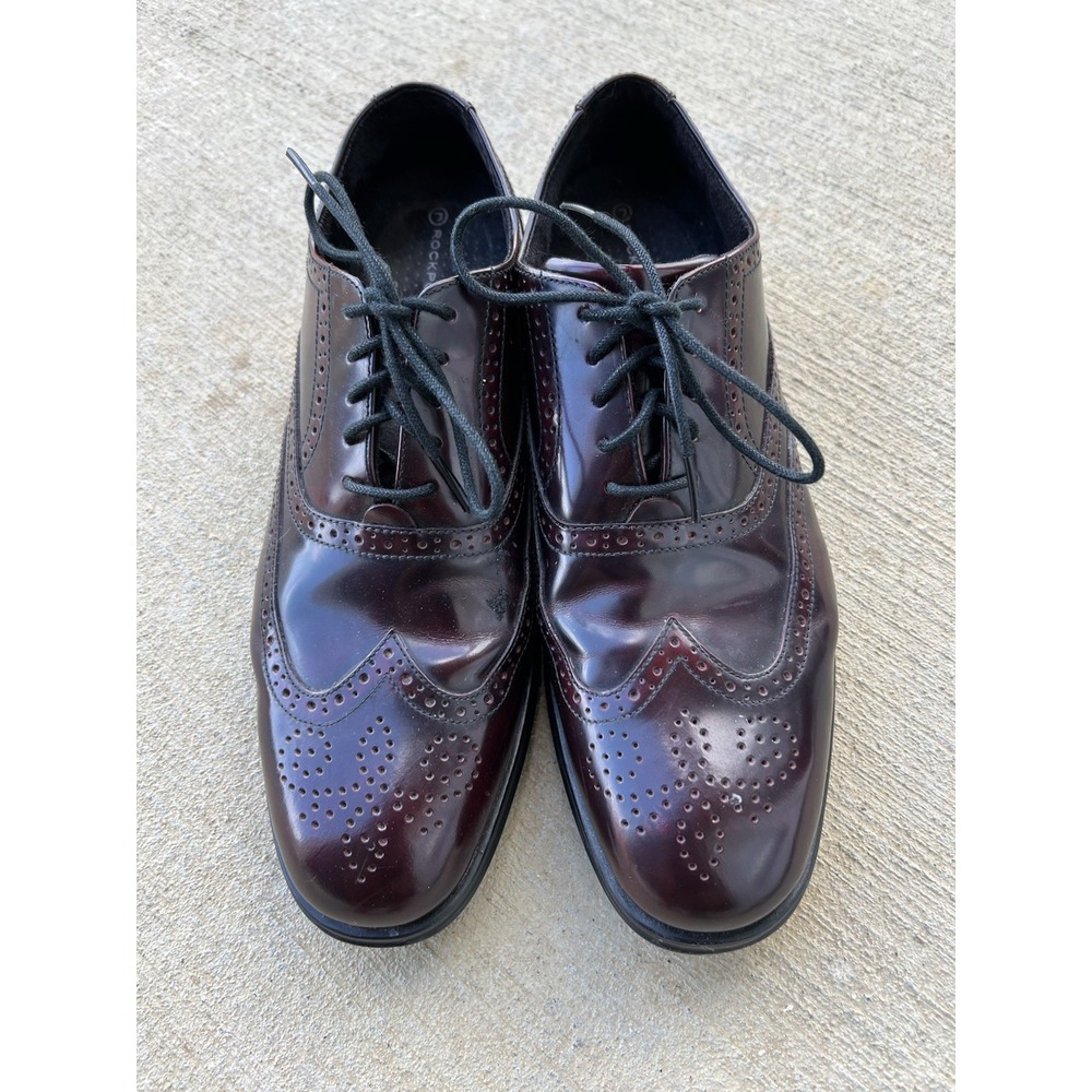 Rockport Dressports Men's Sz‎ 8.5M Burgundy Leather Wingtip Oxford